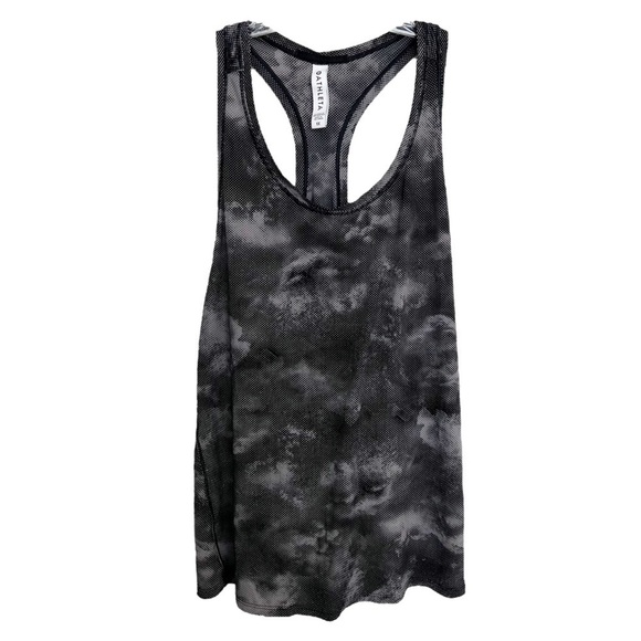 Athleta women’s tank top size 1X tie dye racerback printed black - Picture 1 of 11